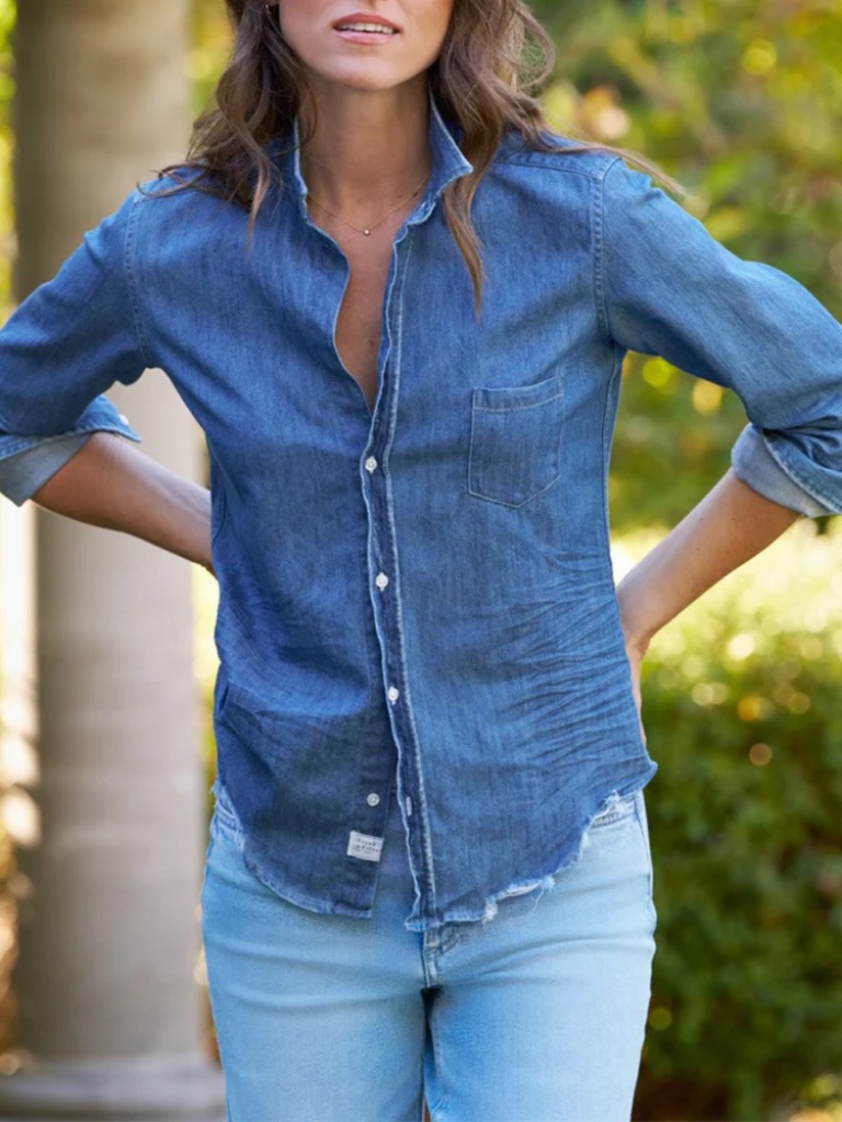 Nwot Frank & Eileen Denim Barry Shirt In Stonewash Size Xs